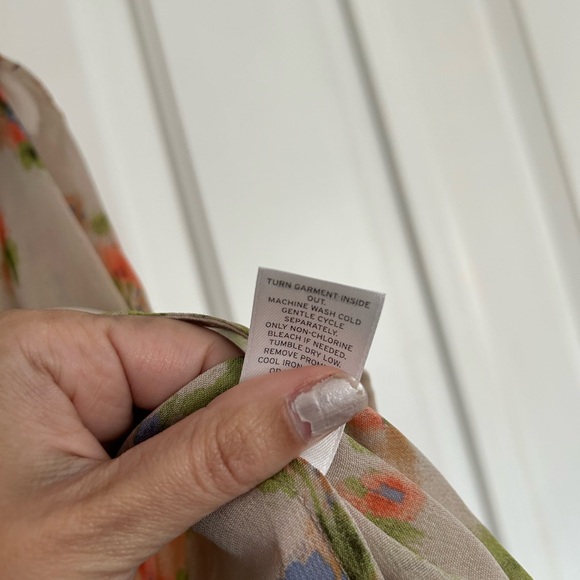 Halogen Multicolor Floral Tie-Neck Blouse - Picture 5 of 6